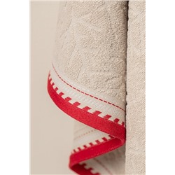 Perle %100 Pamuk Banyo Havlusu - Bej - 70x140 cm