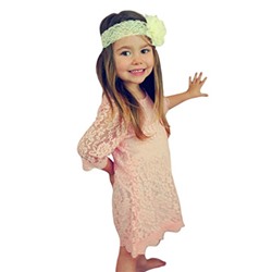 CVERRE Flower Girl Lace Dress Country Dresses Sleeves 1-6 7-16