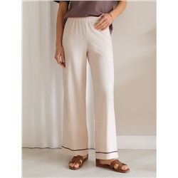 Прямые брюки из эластичного хлопка с контрастным кантом