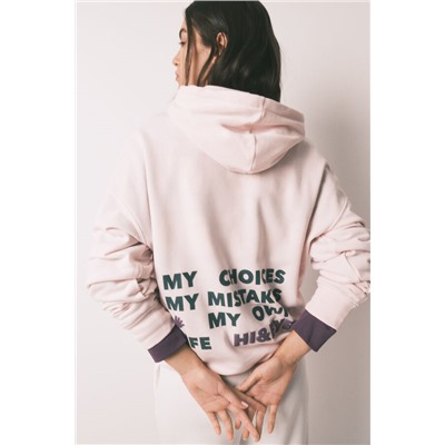 Sudadera capucha felpa algodón rosa