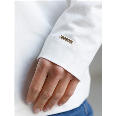 Лонгслив с принтом из премиального хлопка с эластаном