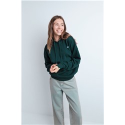 Sudadera capucha felpa verde