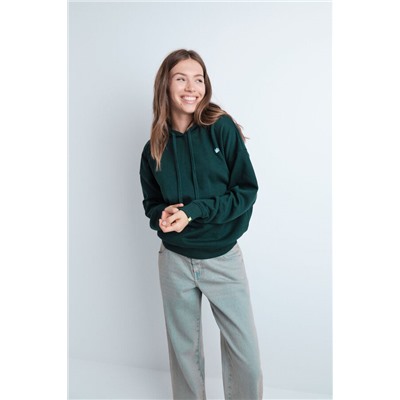 Sudadera capucha felpa verde