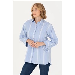 Kadın Mavi Uzun Kollu Gömlek