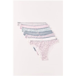 Pack 7 bragas brasileñas algodón mix estampado