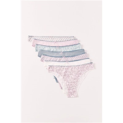 Pack 7 bragas brasileñas algodón mix estampado