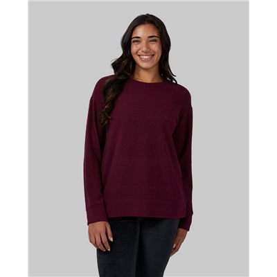 WOMEN'S SOFT SWEATER KNIT CREW TOP