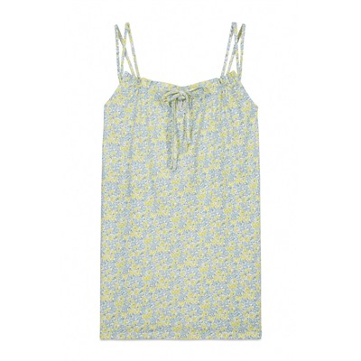 Camisón corto algodón florecitas amarillo