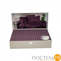 Постельное белье "Карвен" Stripe Satin евро N 163-SS 011 k.murdum/т.лиловый