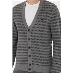 Erkek Gri Melanj Triko Hırka