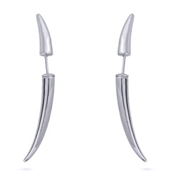 Серьги Клык (покрытие родий), Есть комплект