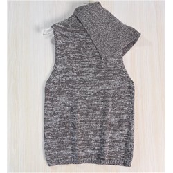 Вязаный жилет-пуловер с отворотами  МАНГ*О