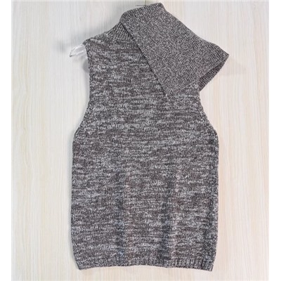 Вязаный жилет-пуловер с отворотами  МАНГ*О