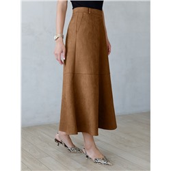 Юбка четырехклинка из искусственной замши