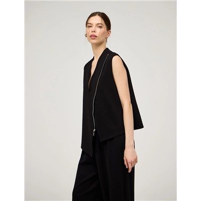 Черный асимметричный жилет