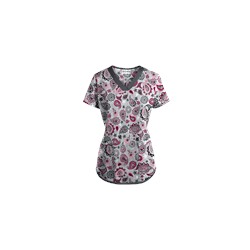 UA Gypsy Jewel Silver Print Scrub Top