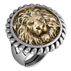 Кольцо огненный лев (покрытие античное серебро, античное золото), Есть комплект