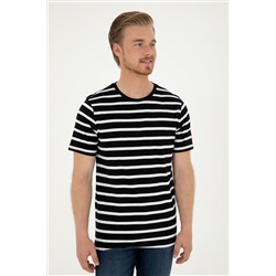 Erkek Regular Fit Bisiklet Yaka Siyah Tişört
