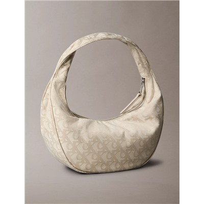 Allover Monogram Logo Crescent Shoulder Bag