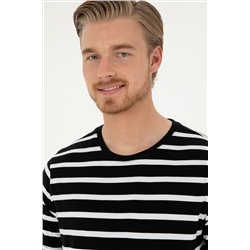 Erkek Regular Fit Bisiklet Yaka Siyah Tişört