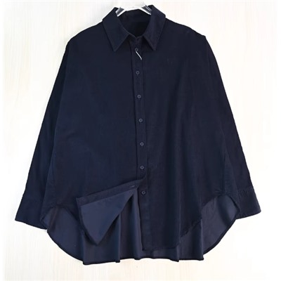 Модная синяя вельветовая рубашка КО*С