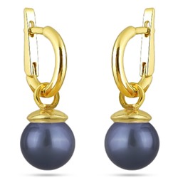 Серьги (Майорка 12мм черничная; покрытие золото), Есть комплект