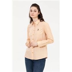 Kadın Safran Uzun Kollu Basic Gömlek