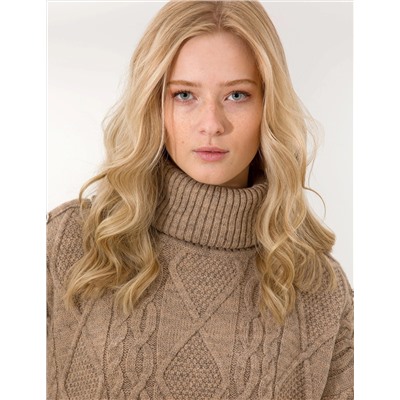 Balıkçı Yaka Vizon Crop Top Kazak