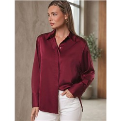 Блузка из сатина с эластаном