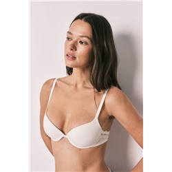 Sujetador clásico microfibra rayada blanco BEAUTIFUL