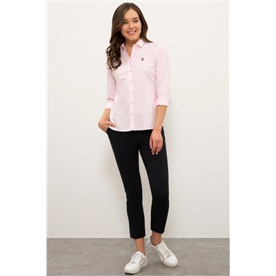 Kadın Lila Uzun Kollu Basic Gömlek