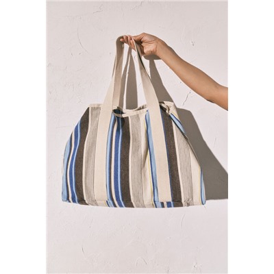 Bolso shopper playa estampado rayas