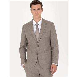 Açık Kahverengi Slim Fit Takım Elbise