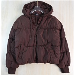 Женская однослойная утепленная куртка/пуховик с капюшоном