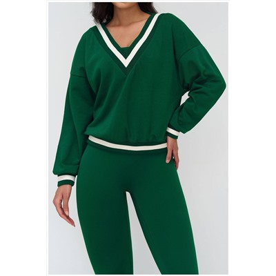 Женский свитшот с глубоким V-образным вырезом