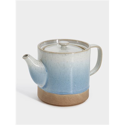 Чайник заварочный, 800 мл, керамика, бежево-голубой, в крапинку, Azurro
