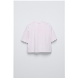 SLOGAN T-SHIRT WITH FLORAL EMBROIDERY