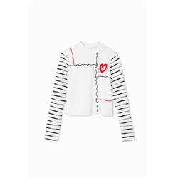 Camiseta canalé arty corazón
