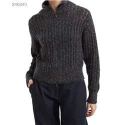 Тонкий кашемировый кардиган на молнии с пайетками  Brunell*o Cucinell*i