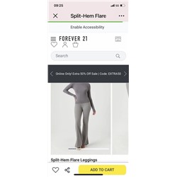 Женские однотонные высокоэластичные брюки с горизонтальной строчкой спереди и разрезами по бокам штанин. Foreve*r21