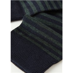 Kurze Herrensocken mit Streifenmotiv