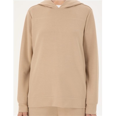 Bej Oversize Modal Kumaş Sweatshirt