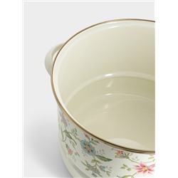 Кастрюля, 24 см, 6.5 л, со вставкой-пароваркой, эмалированная, с крышкой стеклянной, Прованс