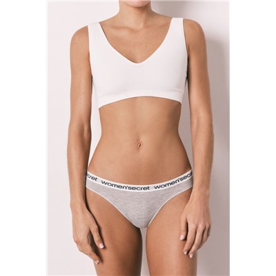 Pack 7 bragas clásicas algodón logo rayas