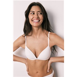 Sujetador triangular relleno algodón blanco