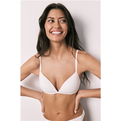 Sujetador triangular relleno algodón blanco