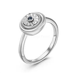 Серьги из серебра с синим сапфиром родированные 925 пробы SE01992B-SP