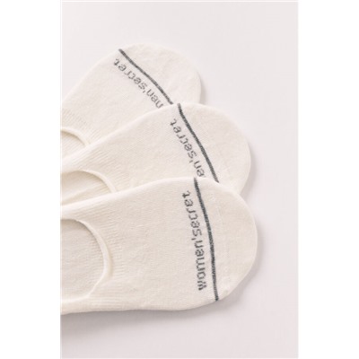Pack 3 calcetines slip blanco logo