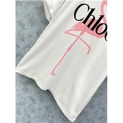 Женская футболка свободного кроя / овер с отворотами на рукавах  Chlo*e