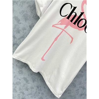 Женская футболка свободного кроя / овер с отворотами на рукавах  Chlo*e